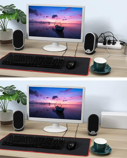 ZhiYo Cable Management Box White, 2Pack Cord Organizer Box - Extra Large and Medium Size, Cord Hider Box to Conceal Power Strips on Desk or Floor, Made from Electrically Safe ABS Material