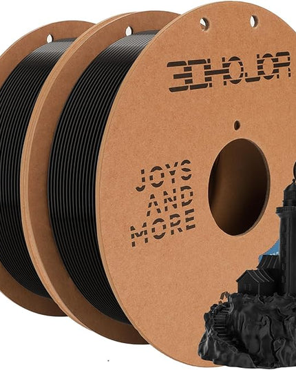 3D Printing Filament Basic PLA Filament Bundle 1.75mm 1kg*2 Cardboard Spool Dimensional Accuracy +/- 0.03 mm Fit Most 3D FDM Printer -Black