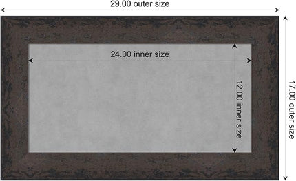 Amanti Art Black Framed Magnetic Board 17x29 Small Vision Board for use with Magnets, 100% Metal Sheet to Display Items as Office Decor or for Home Organization in mudroom, Kitchen or Kids Room