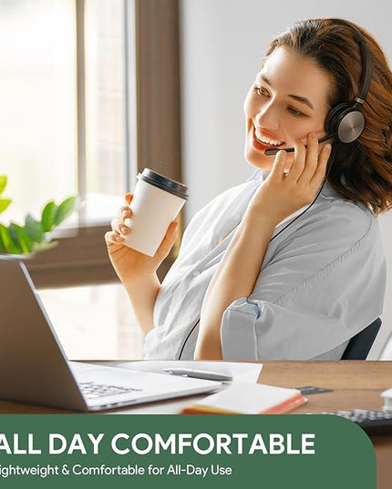 Yealink UH36 Professional USB Headset, Wired Headphones for Computer PC Laptop Work Headset with Noise Canceling Mic for Call and Music（for Teams Certified, Stereo,3.5mm Jack/USB Connection）