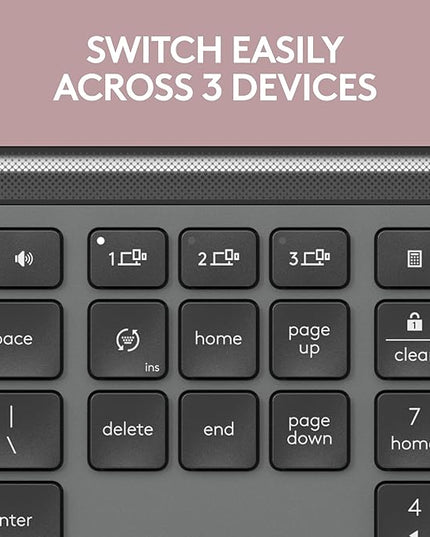 Logitech MK955 Signature Slim Wireless Keyboard and Mouse Combo, for Larger Hands, Quiet Typing and Clicking, Switch Across Three Devices, Bluetooth, Multi-OS, for Windows and Mac