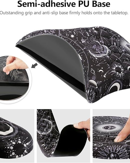 Mouse Pad Wrist Support, 2 in1 Keyboard Wrist Rest+ Ergonomic Mouse Pad, Non-Slip Wrist Rest for Computer Keyboard, Made Easy Typing & Relieve Wrist Pain(Sun Moon)