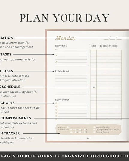 The ADHD Planner for Adults - Undated Daily & Weekly ADHD Journal for Disorganized People, 90 Days - Habit Tracker, Record Emotions & Mood - Academic Goals - Structure & Focus for Adults Brains