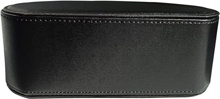 Leather Remote Control Holder with 5 Compartments TV Remote Caddy Storage Box/Tray,Desktop Organizer Store Controller,Glasses,Brush,Media Player,Pen,Space Saver for Bedside Table/Office Desk(Black)