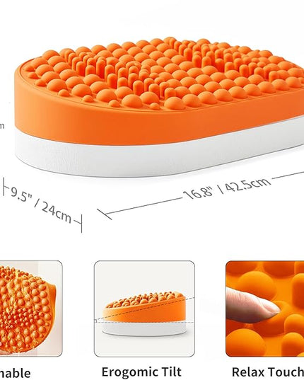 Foot Rest for Under Desk at Work, Home Office Foot Stool, Ottoman Foot Massager for Plantar Fasciitis Relief, Soft Silicone Footrests, Anti-Fatigue (Orange)