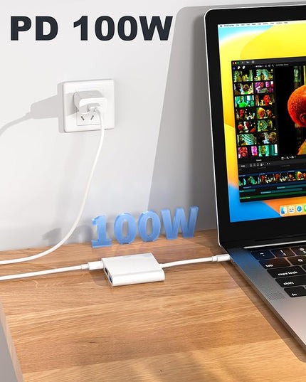 USB-C to HDMI Adapter with 4K Output, Support USB 3.0 5Gbps, Max 100W PD, – Compatible with iPhone 15/16/17, MacBook Pro, MacBook Air, iPad Pro, Pixelbook, XPS, Galaxy, Switch and More (4K@30Hz)