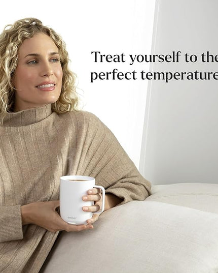 Ember Temperature Control Smart Mug 2, 14 Oz, App-Controlled Heated Coffee Mug with 80 Min Battery Life and Improved Design, White