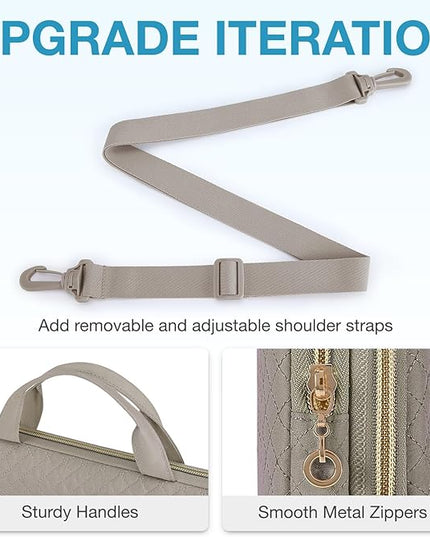 BAGSMART Laptop Sleeve 15.6 Inch, Lightweight Laptop Bag Compatible with MacBook Pro 16 Inch,15.6 Inch HP,Dell,Acer Aspire,Asus Notebook, Protective Case with Shoulder Strap,Pocket,Handle, Gray