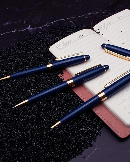 Ancolo Personalized Fancy Pens Quality Advertising Buesiness Gift Office Writing Set- Engraved with Your Message Name Company Team Name, Phone Number Perfect for Business Men 5 Pens/BOX