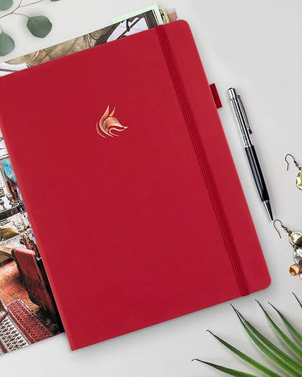 Clever Fox Planner Pro Premium – Luxurious Weekly & Monthly Planner with Budget Organizer for Productivity & Goals, Undated, A4 (Red)