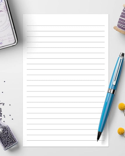 321Done Ruled Notepad Lined Notepad - Made in USA, White - Half Size (5.5x8.5), Wide-Ruled