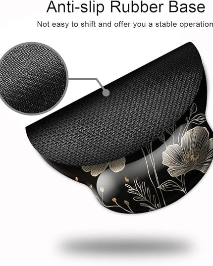 Ergonomic Mouse Pad with Wrist Support,Mouse Pad with Wrist Rest,Relieve Wrist Pain Mousepad Non-Slip Rubber Base,Mouse Pads for Desk,Computers,Laptop,Office,Home,Accessories Aesthetic Flowers
