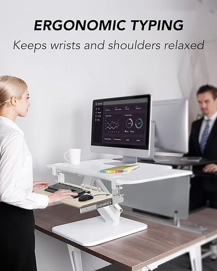 AX WABER Keyboard Tray Under Desk Pull Out with Extra Sturdy C Clamp Mount System, 27.3 (32.5 inch Including Clamps) x 11 Inch Slide-Out Platform Computer Drawer for Typing Grain AX01WG01