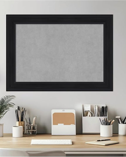 Amanti Art Black Framed Magnetic Board 21x29 Medium Vision Board for use with Magnets, 100% Metal Sheet to Display Items as Office Decor or for Home Organization in mudroom, Kitchen or Kids Room