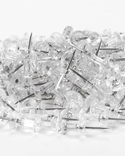 Yalis Push Pins 600 Count, Standard Clear Thumb Tacks Steel Point and Clear Plastic Head