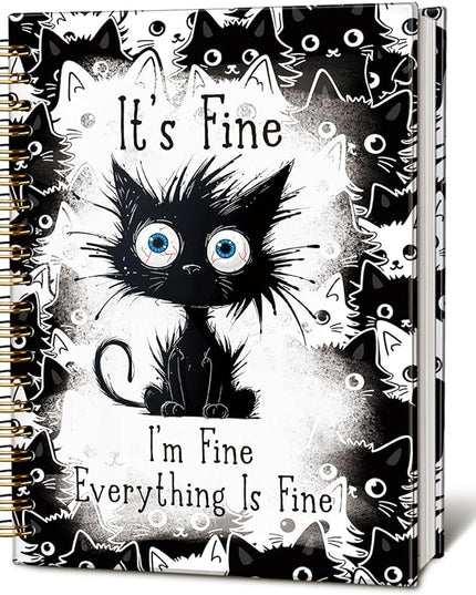 Funny Cat Journal Notebook for Teen Girls & Women, Funny Gifts for People Who Love Cats, Cat Lover Gifts for Women Men, Cute Notebooks for School Supplies, cat notepad 5.5x8.3 Inch