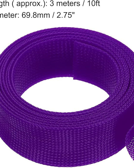 uxcell Expandable Sleeving,2 3/4-inch 10ft Cable Sleeve, Purple