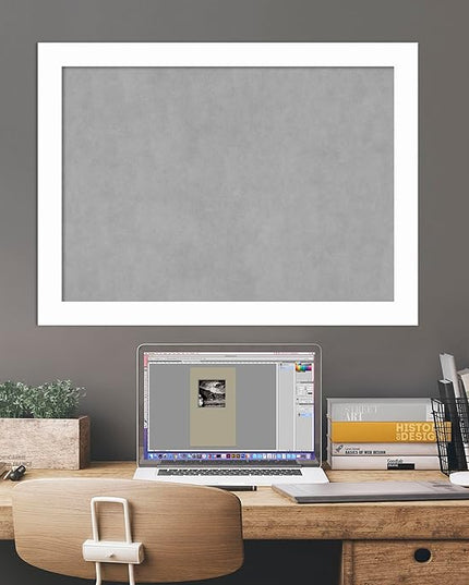 Amanti Art White Framed Magnetic Board 23x31 Medium Vision Board for use with Magnets, 100% Metal Sheet to Display Items as Office Decor or for Home Organization in mudroom, Kitchen or Kids Room