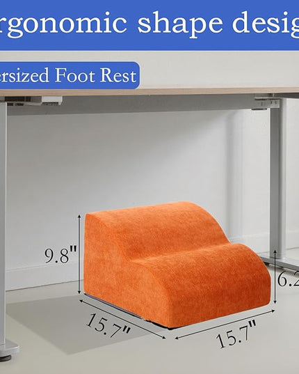 Foot Rest for Under Desk at Work.Multifunctional 3-Tier Foot Stool,with Washable Footrest.for Under Desk,Office Chair Gaming Chair & Sofa,Leg Elevation Pillow,Supports Posture (Orange)
