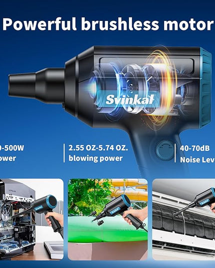 Compressed air Duster Electric 500W, Canned air Replacement, 40000RPM Air Blower, Stepless Speed, an AC dust Blower with 6ounces of Blowing Power for Computer Keyboards etc Electronic Duster