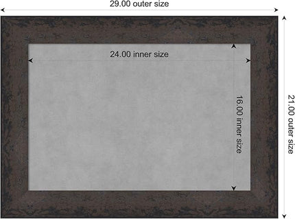 Amanti Art Black Framed Magnetic Board 21x29 Medium Vision Board for use with Magnets, 100% Metal Sheet to Display Items as Office Decor or for Home Organization in mudroom, Kitchen or Kids Room