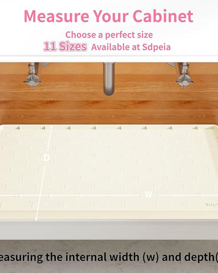 Sdpeia Under Sink Mat 28"×19" Waterproof Silicone Cabinet Liner & Sink Protector for Kitchen & Bathroom, Multi-Purpose Organizers Tray for Pets, Laundry, Cat Litter Mat