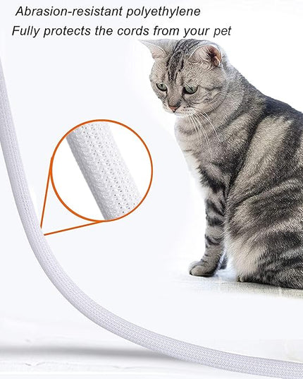 CrocSee 10ft - 1.25 inch Braided Cable Management Sleeve Cord Protector - Self-Wrapping Split Wire Loom for TV/Computer/Home Theater/Engine Bay - White