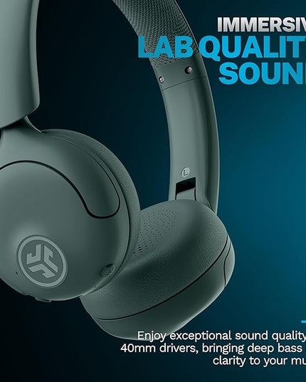 JLab Go Lux ANC Wireless Headphones, Sage, Hybrid Active Noise Cancelling, Premium On-Ear Bluetooth Headset, Customizable Sound, Be Aware Mode, Cloud Foam Comfort, Multipoint Connection