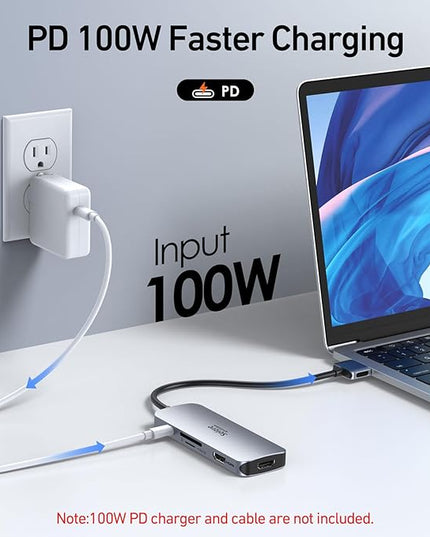 Selore Docking Station for MacBook Pro Air, USB C Hub for MacBook,Dual HDMI Adapter for USB for MacBook,Docking Station Dual Monitor for MacBook Pro Air with Dual HDMI,USB C,2 USB A,PD,SD/TF Reader