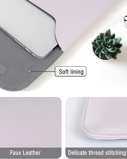 MOSISO Laptop Case 13 inch, 13 inch Laptop Sleeve Compatible with MacBook Air M4 M3 M2 M1 2025-2018 / Pro M2 M1 2025-2016, Faux Suede Leather Case with Small Bag, Dusty Lilac