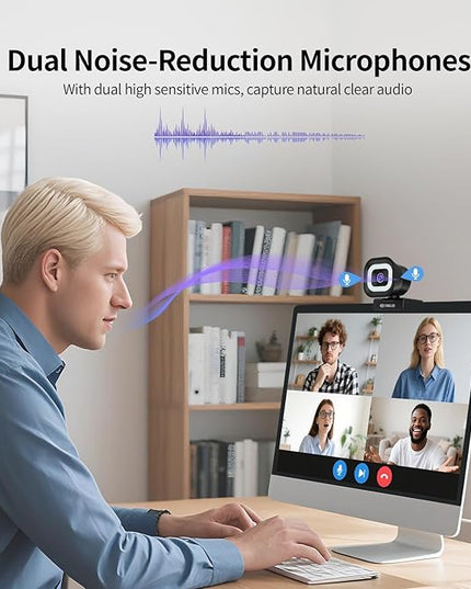 TOALLIN 4K Webcam with Ring Light, Remote Control, PDAF Auto-Focus, 1/2.5" Sensor & 12MP, Built-in Dual Mics, 5X Digital Zoom and Image Mirroring, Web Camera for Live-Streaming/Meeting/Video Calls