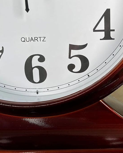 Beesealy Desk Clock for Table Decor,Retro Mantel Clock Battery Operated for Fireplace Mantel, Living Room,Bedroom,Office,Desktop Decoration (Brown)