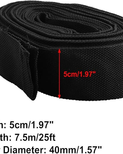 Welding Protective Nylon Sleeve 25ft – Abrasion Resistant Flame Retardant Hose Cover for TIG/MIG/Stick Torch Cables, Plasma Torch and Hydraulic Lines, Black