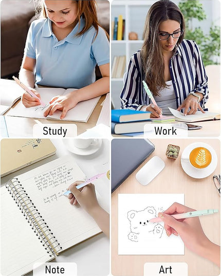 FIOVER Gel Pens, 5pcs Black Ink Medium Point 0.7mm Smooth Writing Pens with Comfort Grip, Aesthetic Ballpoint for Journaling School Office Supplies, Gifts for Women Men(5PCS Gradient Black Ink)