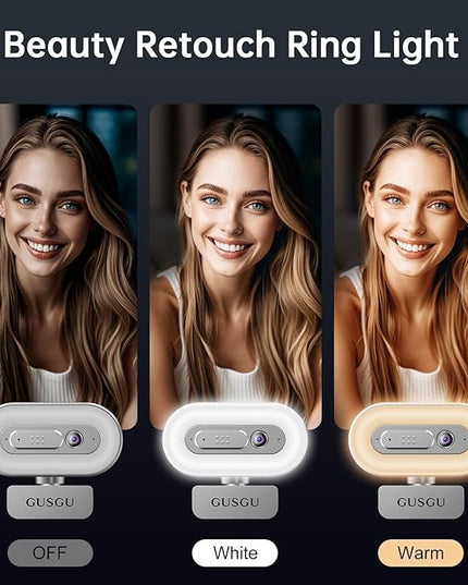 GUSGU G920 2K Quad HD Webcam for PC, Auto Focus, with Microphone & Light & Privacy Cover, Web Camera for Desktop Computer/Laptop/MacBook, USB Streaming Camera