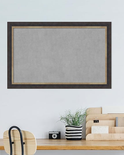 Amanti Art Black Framed Magnetic Board 29x45 Large Vision Board for use with Magnets, 100% Metal Sheet to Display Items as Office Decor or for Home Organization in mudroom, Kitchen or Kids Room