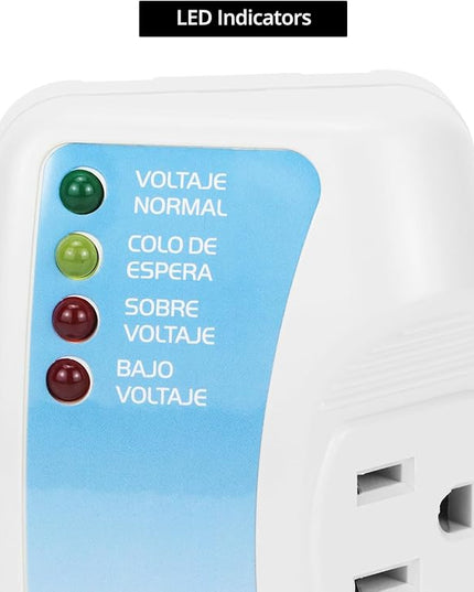 QWORK Voltage Protector 2-Pack for Major Appliances, 120V 1400W, Surge & Voltage Fluctuation Protection for Air Conditioners, TV/PC, Freezers