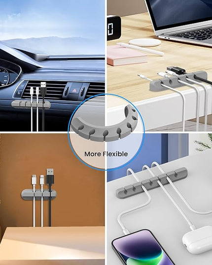 AhaStyle Cable Clips, 3 Pack Cord Holders Cable Organizer Self Adhesive Cord Keeper for Desktop Organizing USB Cable/Nightstand Power Cord/Mouse Cable/Wire PC/Cord Clips for Home Office and Car