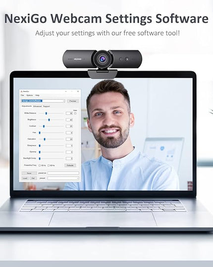 NexiGo HelloCam, 1080P Webcam with Windows Hello, True Privacy, Automatic Electronic Shutter, Computer Camera, Microphone, Facial Enhancement, HD USB Web Cam