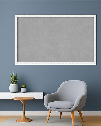 Amanti Art White Framed Magnetic Board 26x42 Large Vision Board for use with Magnets, 100% Metal Sheet to Display Items as Office Decor or for Home Organization in mudroom, Kitchen or Kids Room
