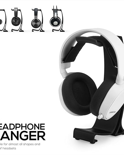 BRAINWAVZ Desktop Headphone Stand - Curved Hanger with Non-Slip Base & Cable Management- Compatible with SteelSeries, Sennheiser, Razer, Bose, Sony & More – (HP037)