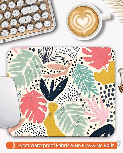 Square Mouse Pad Tropical Plants, Personalized Premium-Textured Custom Mouse Mat Design, Washable Mousepad Cloth, Non-Slip Rubber Base Computer Mouse Pads for Wireless Mouse