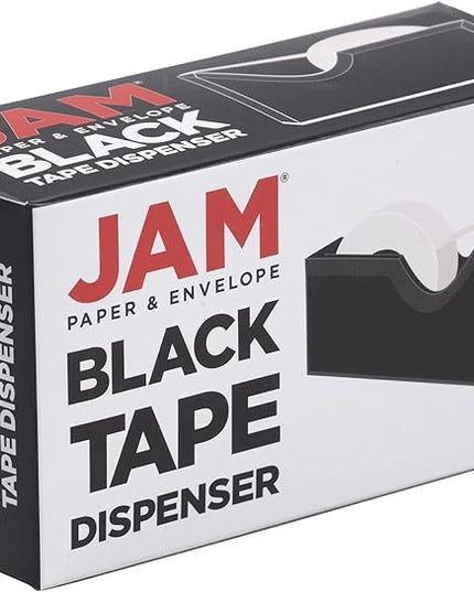 JAM PAPER Colorful Desk Tape Dispensers - Black - Sold Individually
