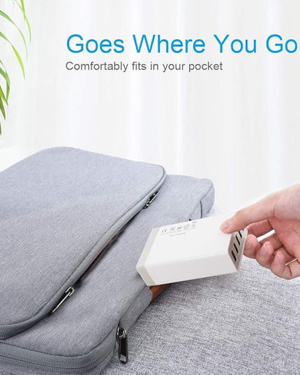 USB Wall Charger, Desktop USB Charging Station for Multiple Devices, 40W 8A, 5 Port,Travel Portable Charger for Cell Phone, Tablet