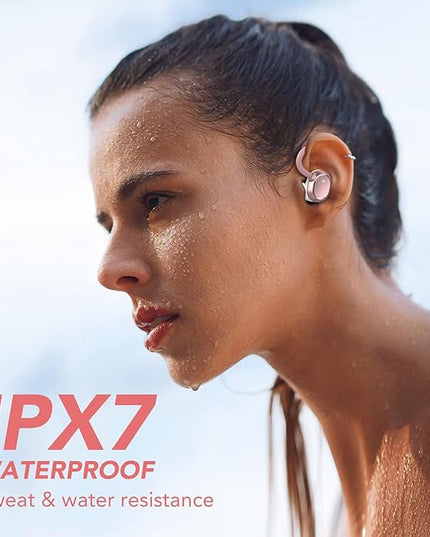 KT1 Wireless Earbuds, Sports Bluetooth Headphones, 120Hrs Playtime Ear Buds for Small Ear, IPX7 Waterproof Running Headphones, Deep Bass, Over Ear Sport Wireless Bluetooth Earphones for Android iOS