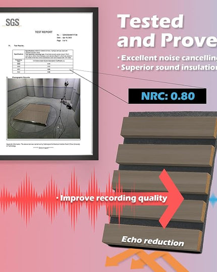 Art3d 2-Pack 48" x 24" Acoustic Wood Panels for Wall, Soundproof Wood Slat Panel for Wall and Ceiling, 3D Fluted Sound Absorbing Paneling for Interior Wall Decor, Living Room, Bedroom - Walnut