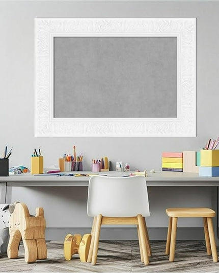 Amanti Art White Framed Magnetic Board 23x31 Medium Vision Board for use with Magnets, 100% Metal Sheet to Display Items as Office Decor or for Home Organization in mudroom, Kitchen or Kids Room
