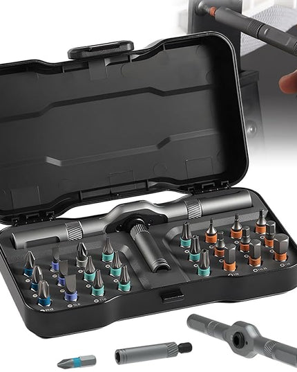 DIY Screwdriver 24 In 1, 2025 New Multi Bit Magnetic Screwdriver Set, 24 in 1 Magnetic Repair Tool with Detachable Handle, Multifunctional Household Wrench Screwdriver Tool Combination Set (1)