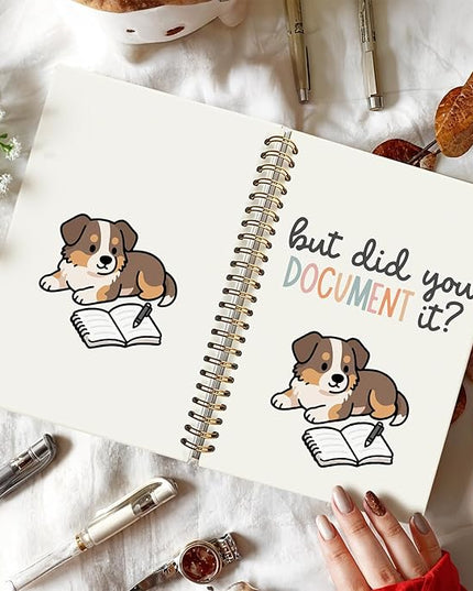 Funny Australian Shepherd Notebook Journal Gifts for Women & Men, Australian Shepherd Gifts Notebooks for Women, But Did You Document It Hardcover Spiral Notebook 5.5x8.3 Inch