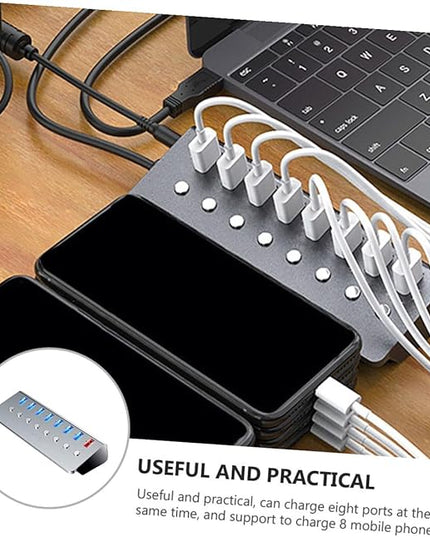BESPORTBLE Port USB Hub Charging Port Independent Power Switches USB Splitter Expansion for Laptop and Computer